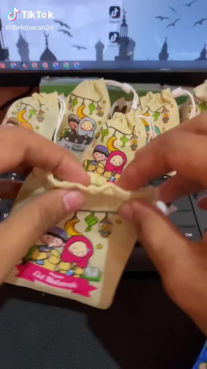 50 Amplop Unik Pouch Serut Lebaran Idul Fitri 2024 Unik 9x7 cm Angpao