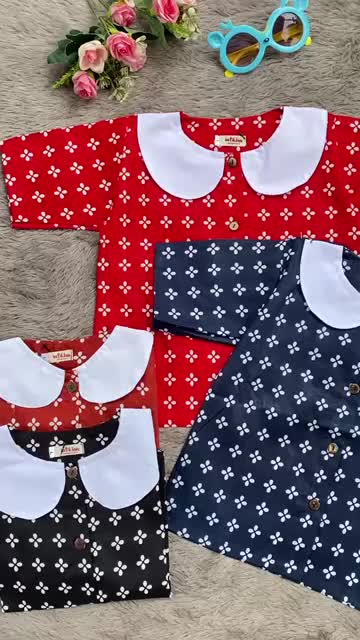 ATASAN BATIK ANAK PEREMPUAN BATIK SEKOLAH MOTIF BUNGA TUTUL BAHAN KATUN ADEM NYAMAN DI PAKE Baju Fashion