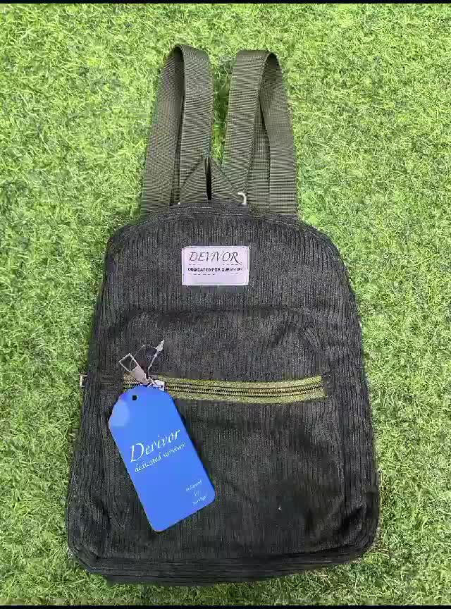 DEVIVOR Tas Ransel Backpack Mini Kekinian Remaja Corduroy Model Terbaru Wanita Sekolah Bahan Berkualitas Desain Menarik Tampilan Simple Rapih Cocok Untuk Gaya Trendy Pria