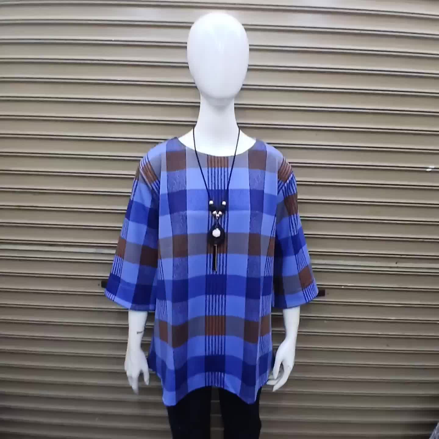 Blouse Jumbo Wanita Scuba-Atasan Wanita