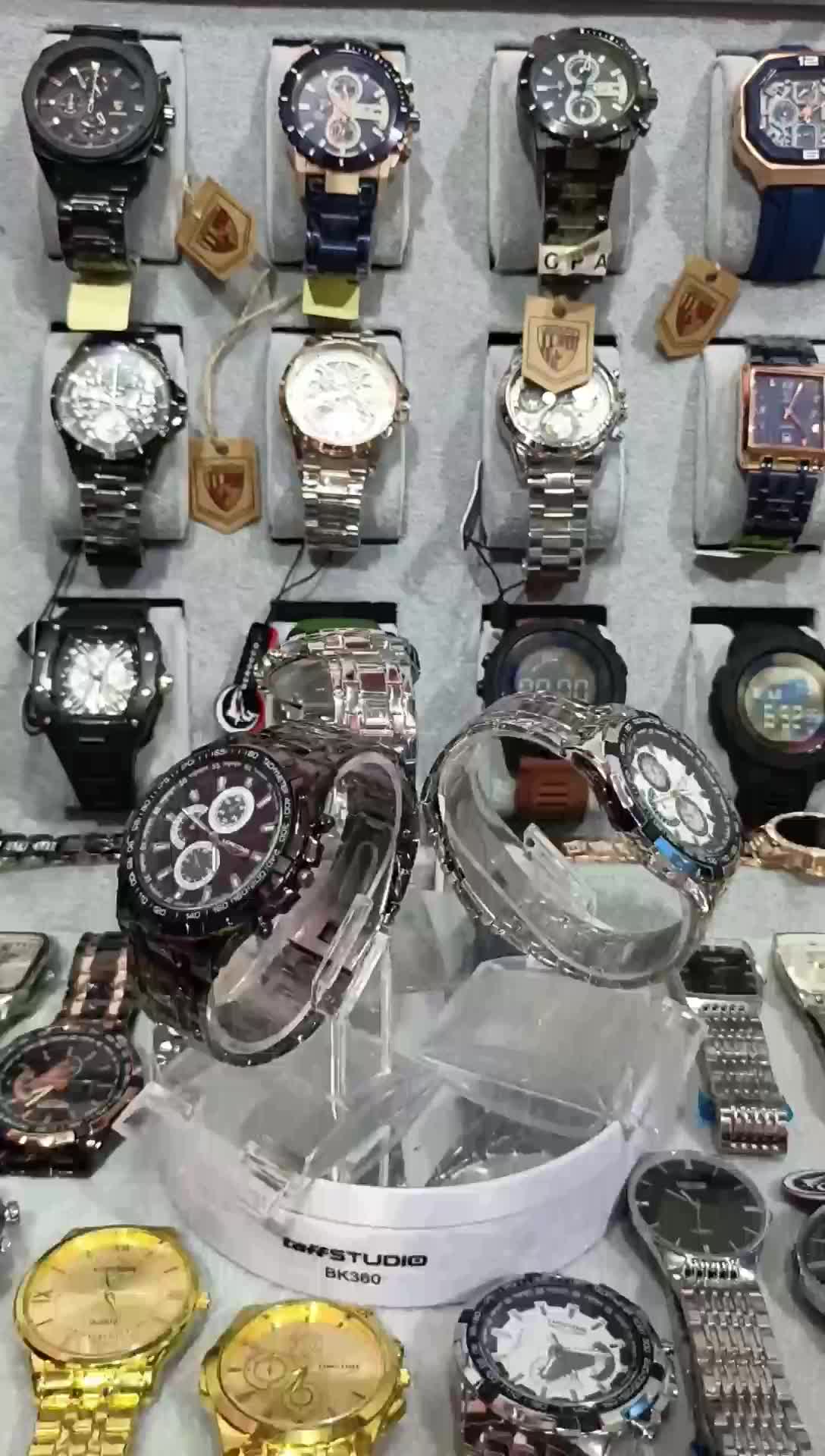 Jam Tangan Pria Tali Rantai Stell Crono off Casual Arloji - Watches