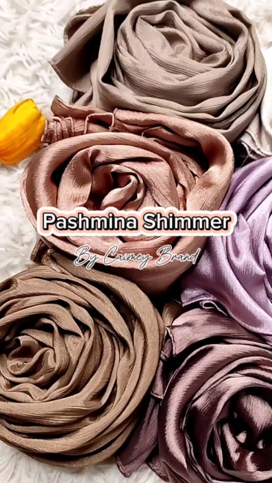Hijab Pashmina Shimmer Polos Silk Premium Mudah Di Bentuk Muslim Kerudung Wanita Syari