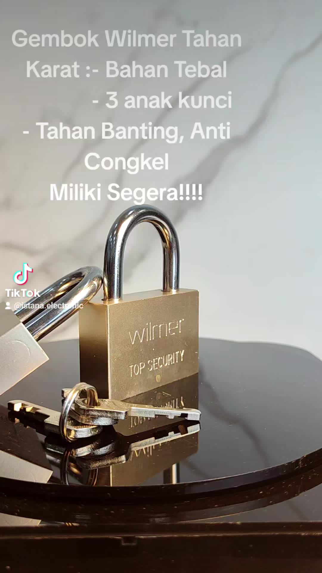 Wilmer Gembok Chrome Asli 60 MM Anti Cut & Anti Karat Bahan Tebal Tahan Gergaji Gagang Panjang/Pendek Top Security