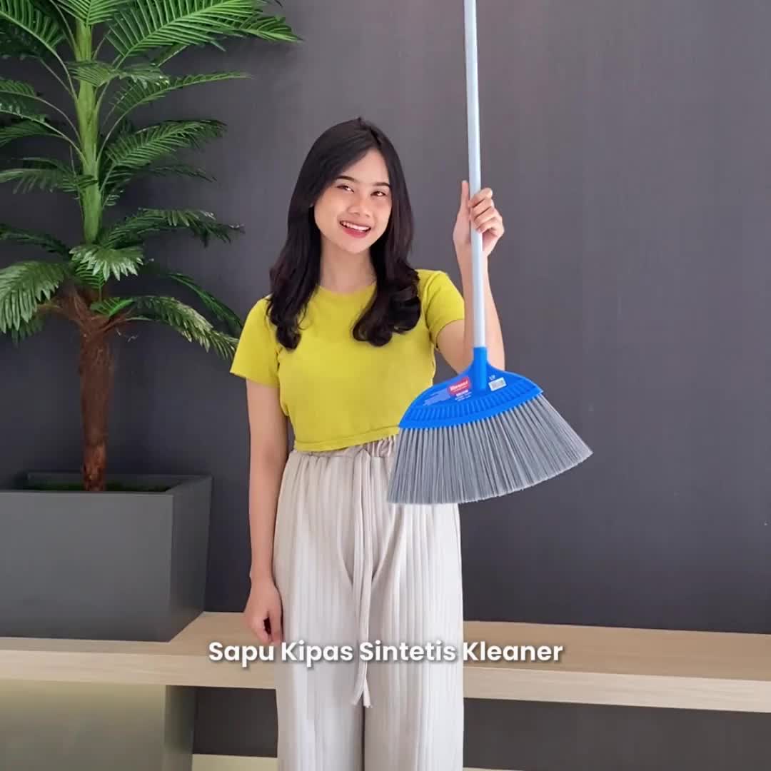 Kleaner Sapu Kipas Sintetis Plastik Lantai 1 Pc Pembersih Lantai Broom Gagang Serbaguna Bulu Nilon Nylon