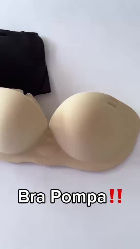 【Orifree】Bra Pompa Seamless Bh Wanita Tempel Push up Nyaman Tanpa Kawat Anti Slip Strapless Bra Lembut Katun Tipis Busa Dewasa Renda