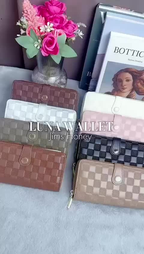 Dompet Panjang Wanita Luna Wallet Jims Honey Kulit Sintetis Grade A Uang Kartu