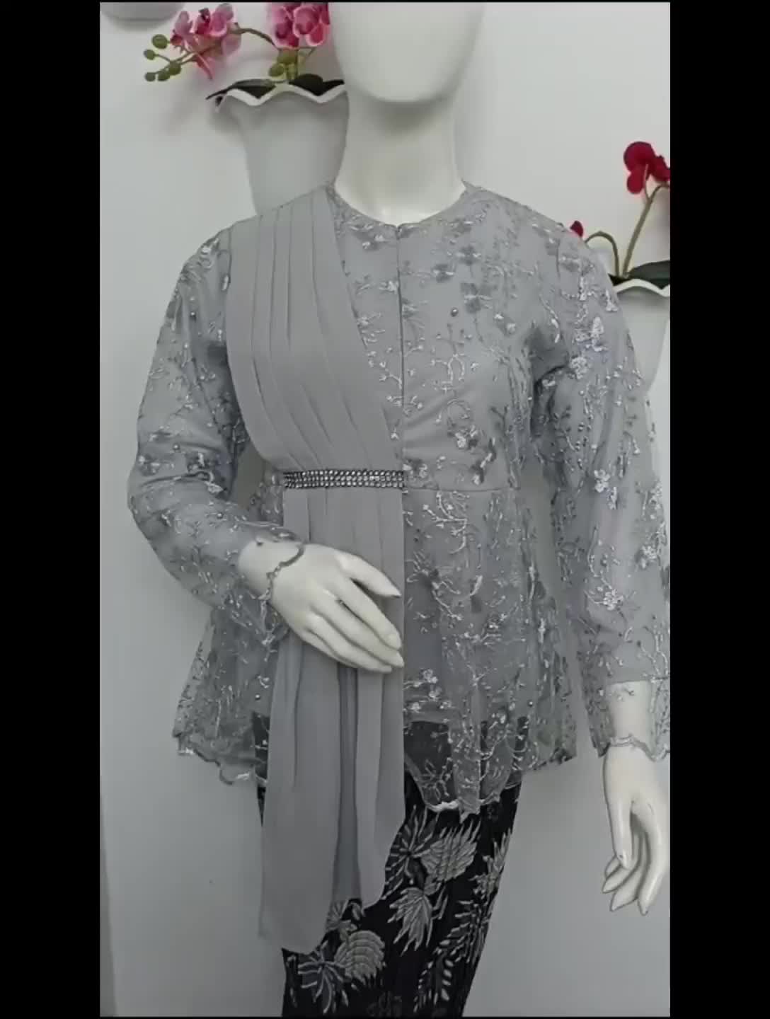Set Kebaya Modern Kebaya Aurora Selendang Brokat Tille Kebaya Modern Kebaya Wisuda Kebaya Kondangan Set Kebaya Selendang Remaja Dewasa Kebaya Tunangan Kebaya Lamaran Batik Kebaya