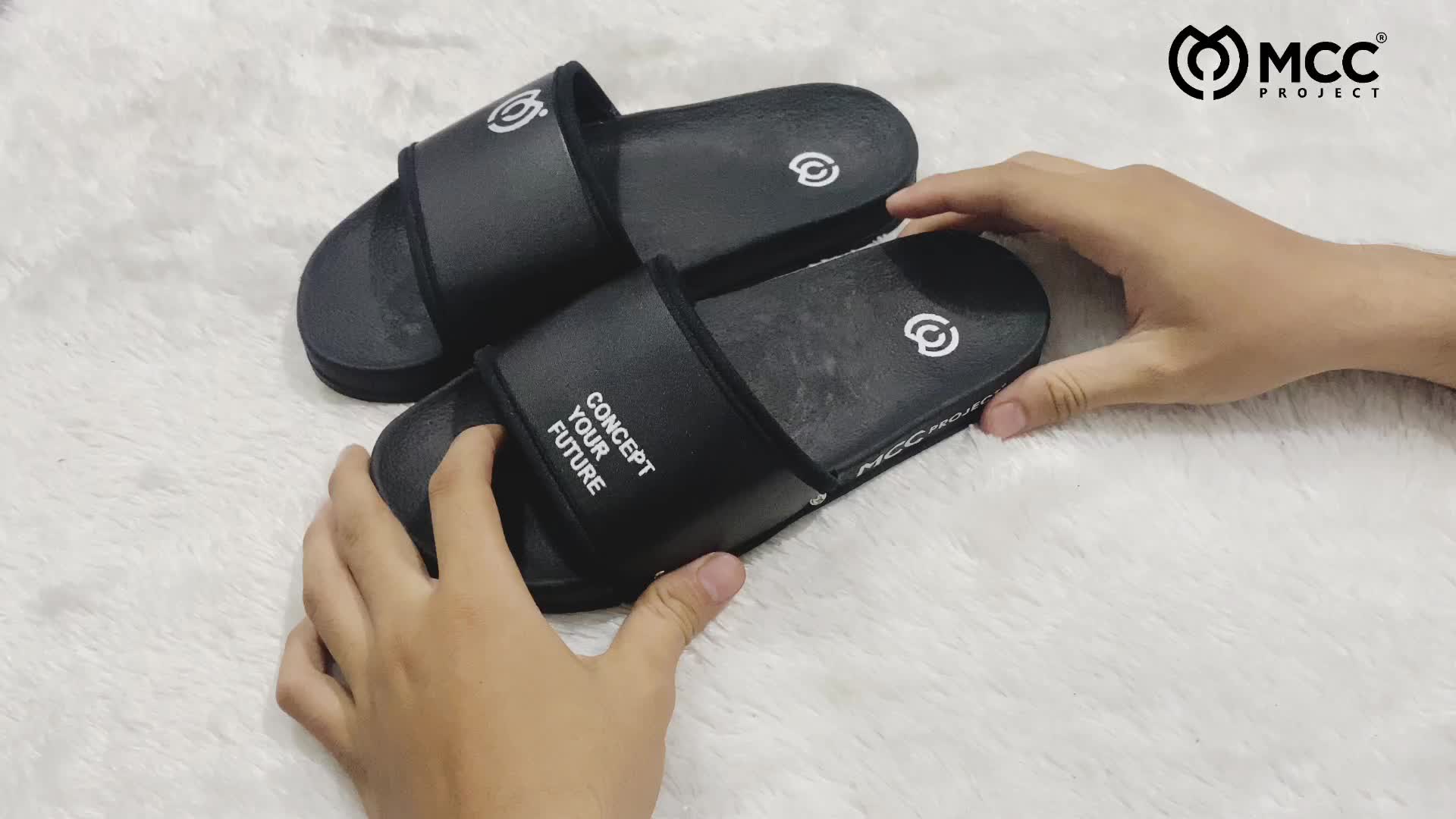 Sandal Selop Pria Sendal Slop Fashion Slip On Distro Casual Pria Wanita Dewasa Sendal Jepit Karet Shoes Selop Concept Black