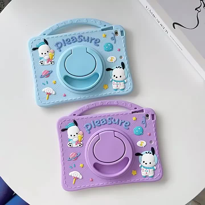 Case For Xiaomi Redmi Pad 2 11" 2025 Universal / Redmi Pad SE 11 inch 2023 WiFi 4G LTE Softcase Cover Casing Cute Cartoon Kesing Pelindung Silikon Silicone Tablet Anak Lucu Karakter Motif Kartun Free Tali Selempang Handle Slot Pen