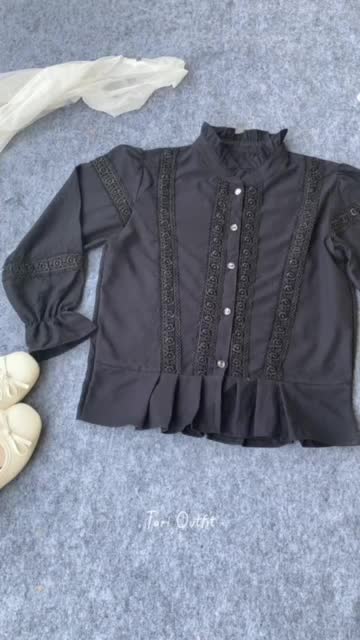 Tari Outfit Atasan Korean Style Wanita Tangan Panjang Renda Top Crop