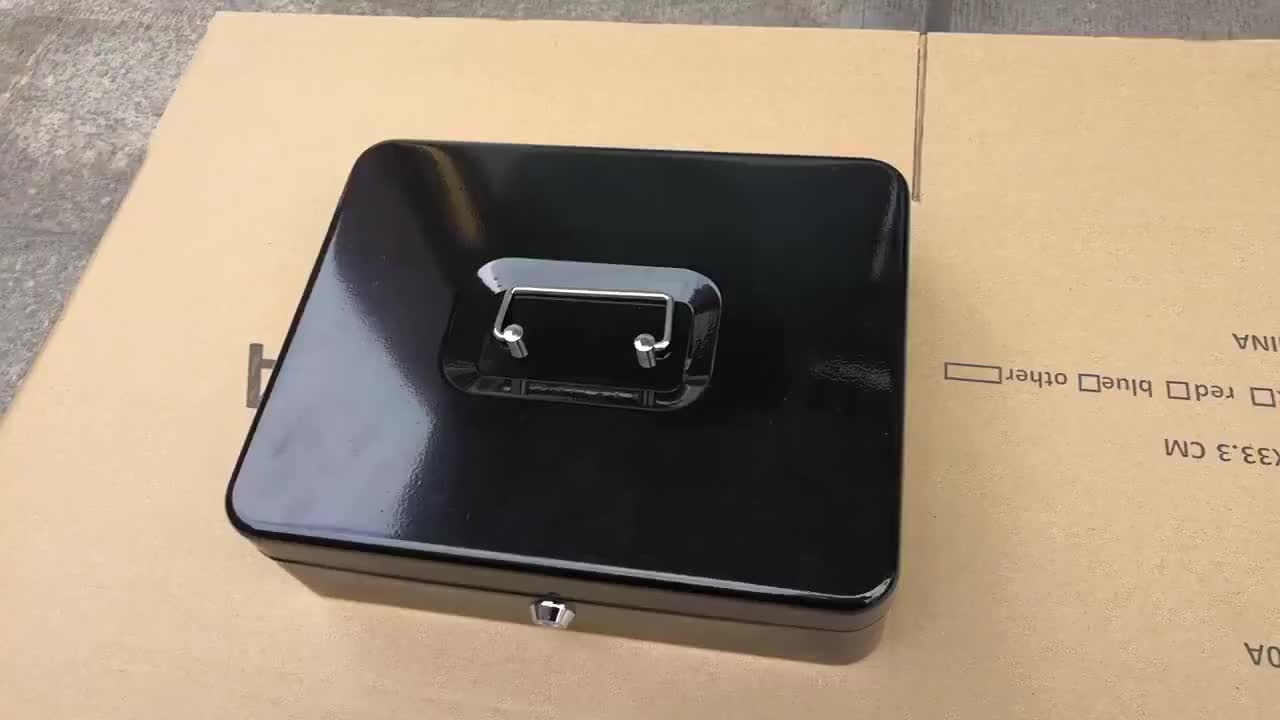 Cash Box Portable Money Safety Box With Lock Black Cash Box Murah Safety Money Box With Password Durable Convenient and Reliable High quality steel plate Strong Seal