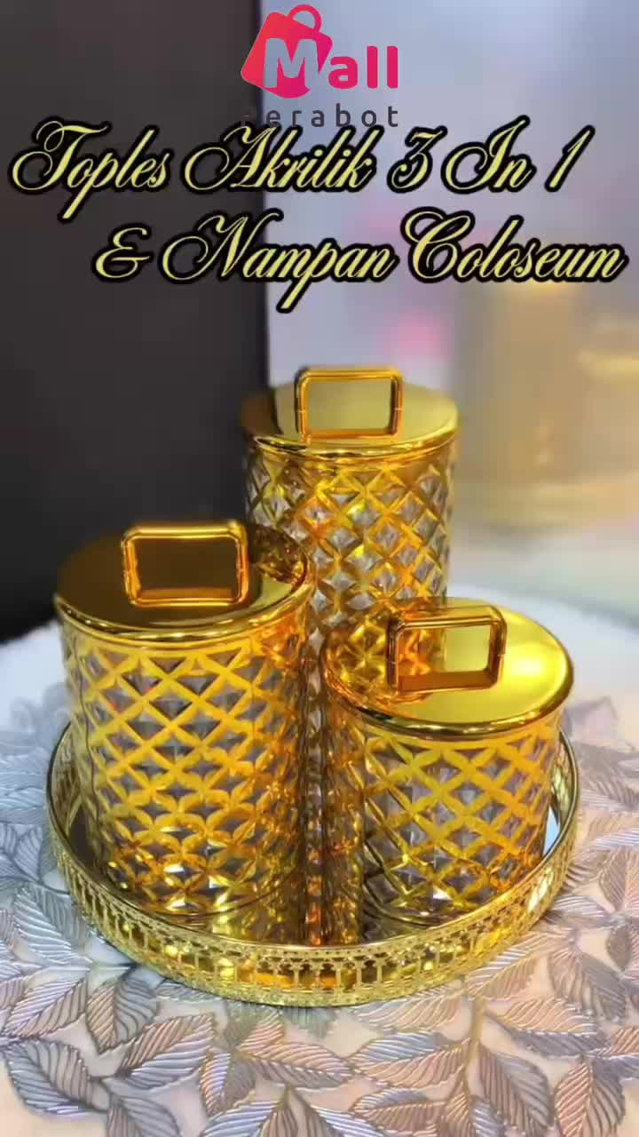 Mall Perabot | Toples Akrilik Kedap Udara | Toples Gagang Set 3 in 1 | Stoples Jars Penyimpanan Makanan / Snack / Kue