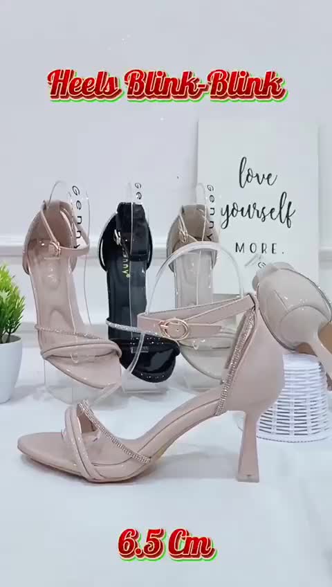 Sepatu Hak Tinggi GENNY dengan Tali Berekor 6,5 CM Model Chic dan Elegan untuk Wanita (0223013) - Sandal
