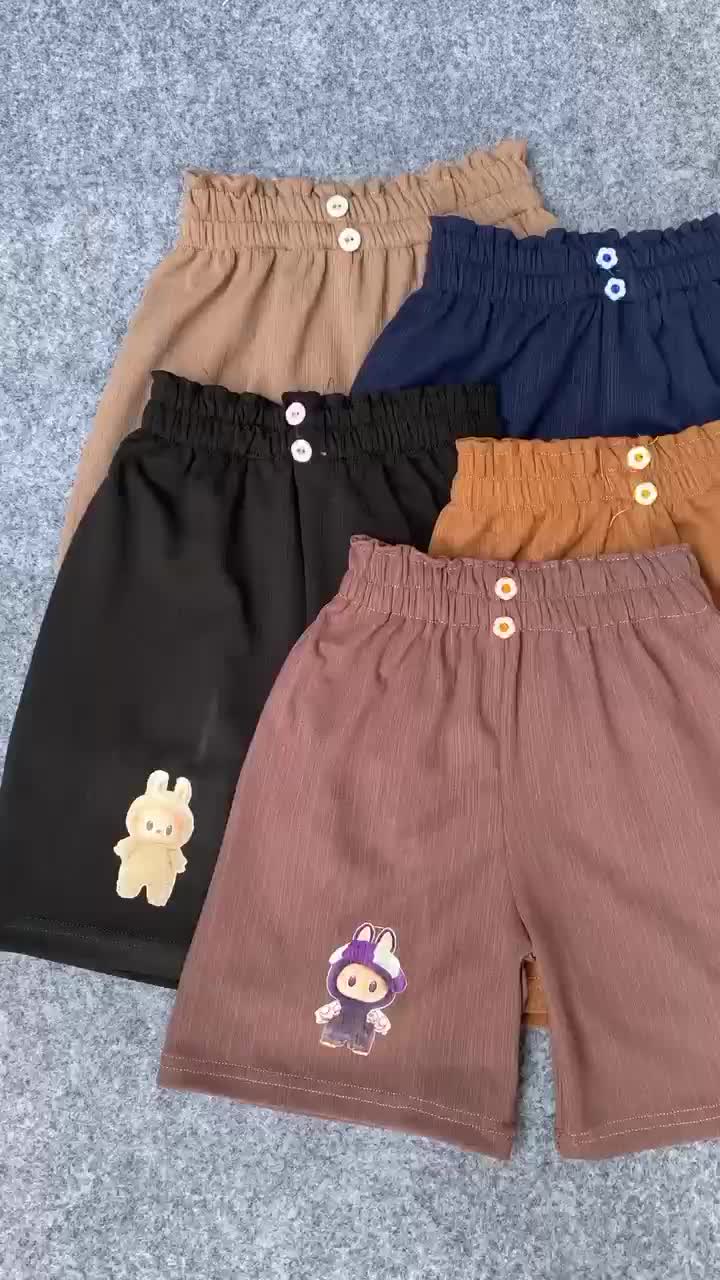 5 Pcs Celana Pendek Anak Cewek Motif Labubu Usia 3–8 Tahun Fashion