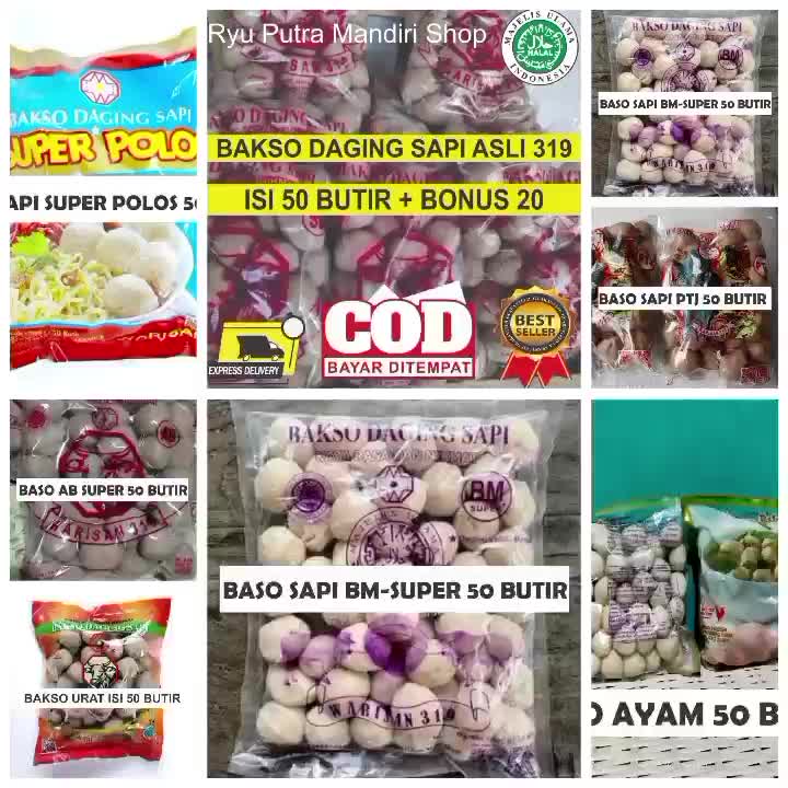 Bakso Sapi Warisan 319 Varian Isi 50 Butir Frozen Food Baso Daging Sapi Asli Bakso Halal