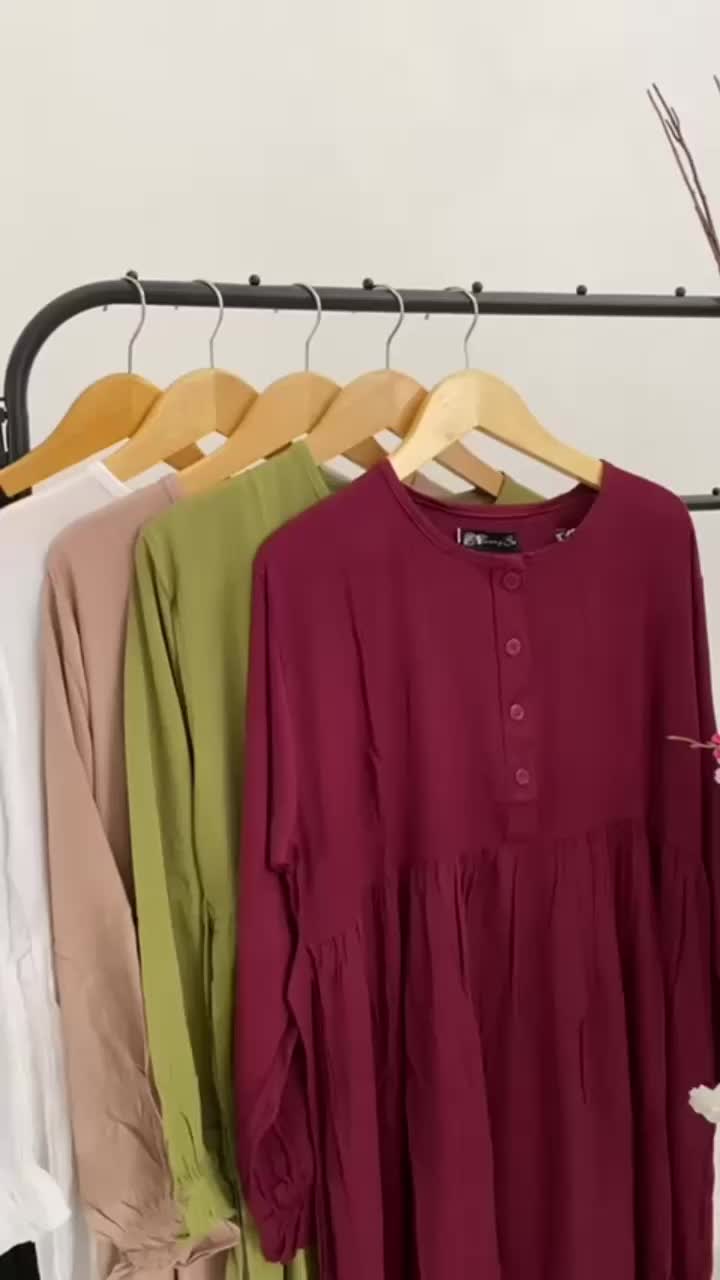 GAMIS SHANUM POLOS / KATUN RAYON / DRESS HOMEY / BUSUY FRIENDLY MURAH Muslim Panjang Nyaman Santai