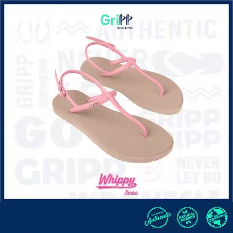 GriPP - Whippy Brown Mangoose Pink Rose Sandal Jepit Tali Wanita Sendal
