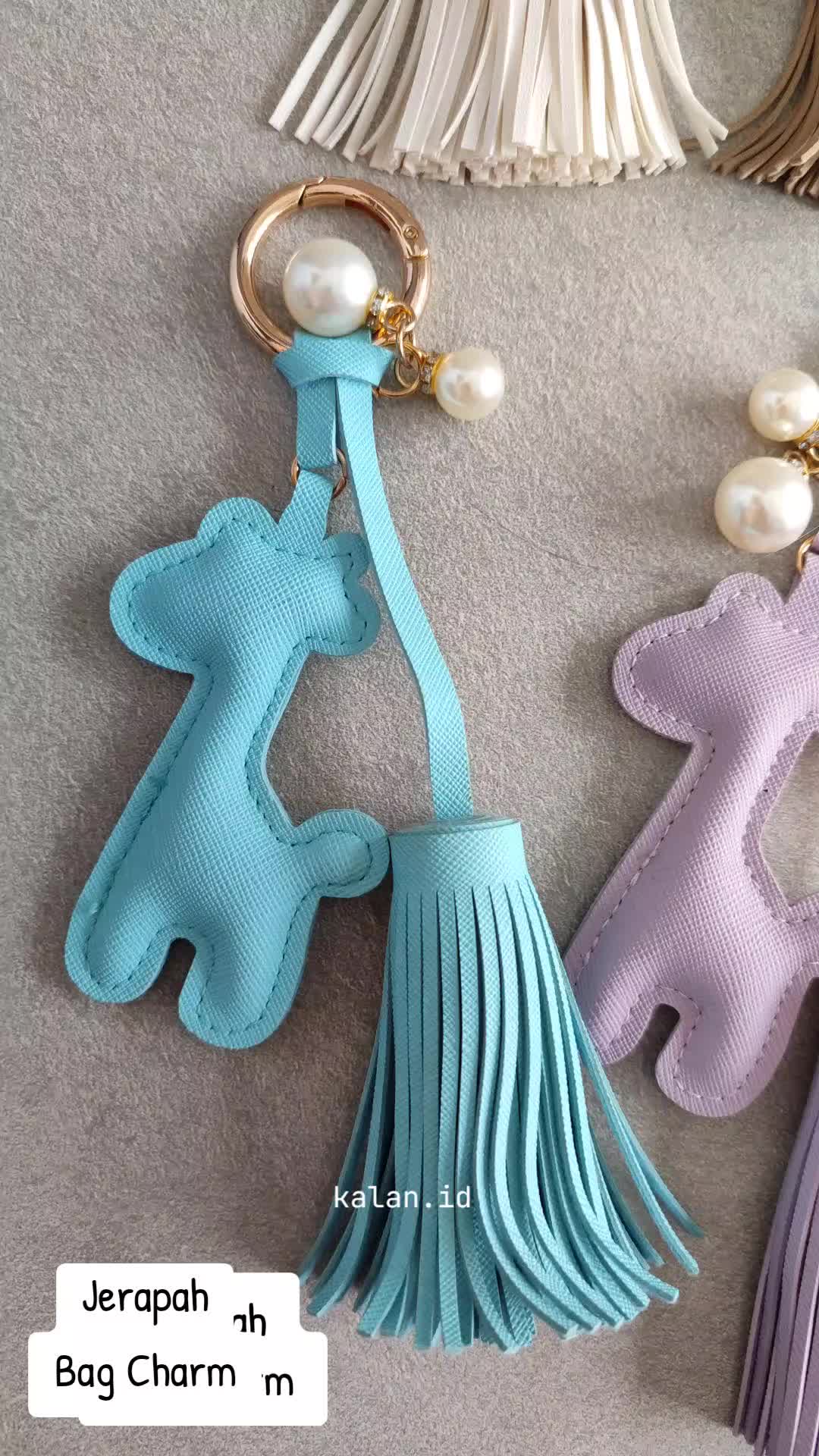 KALAN Gantungan Tas/Kunci Giraffe Jerapah Tassel Bag Charm