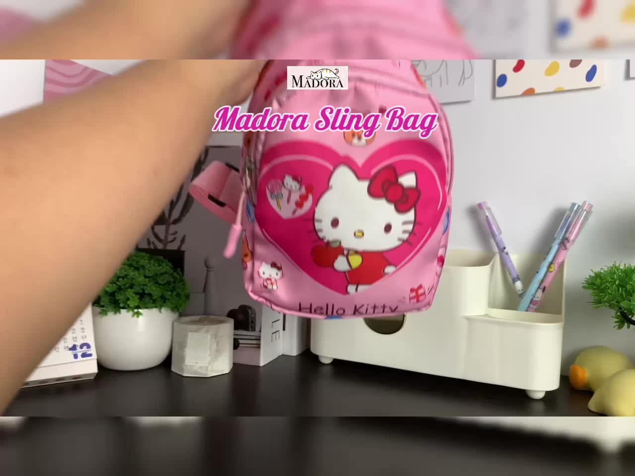 Madora Sling Bag Sanrio Tas Selempang Anak Motif Kartun Kuromi Sanrio Family Lucu