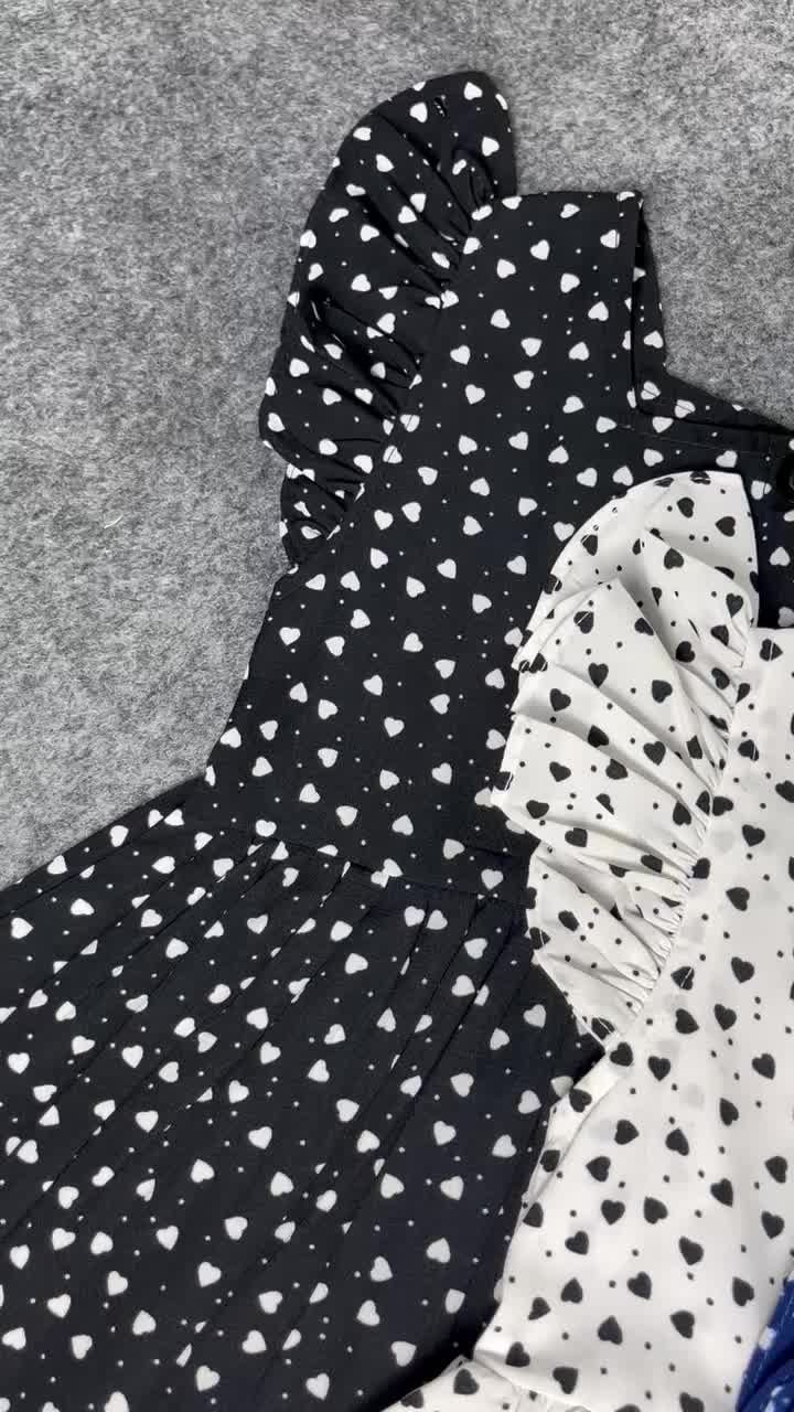 Leia - 49 Heart Pattern Dress / Dress Anak Perempuan Motif Hati Usia 3-7 Tahun
