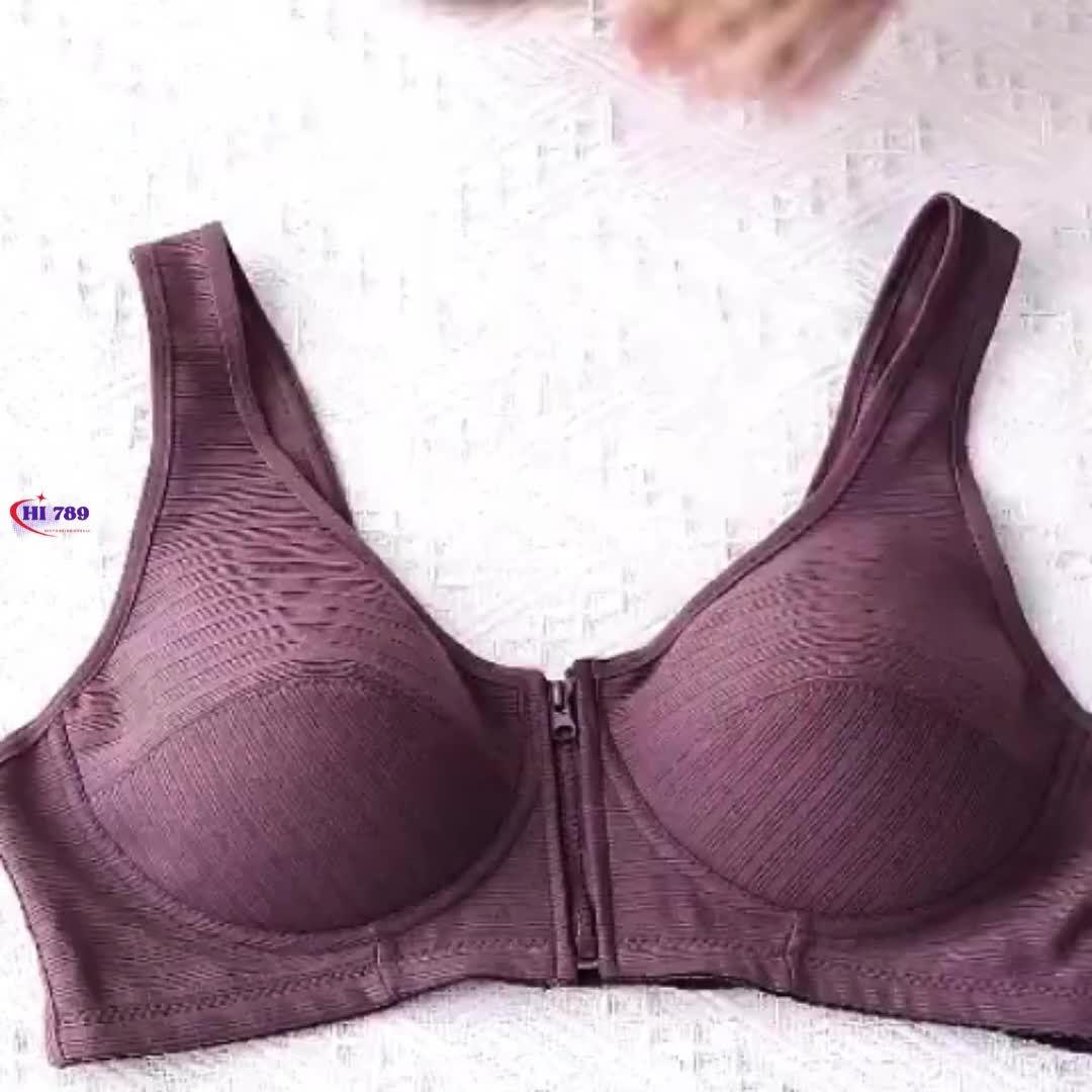 Bra Wanita Push Up Nirkabel Tanpa Busa Resleting Buka Depan & Tanpa Kawat Lembut & Nyaman 2089