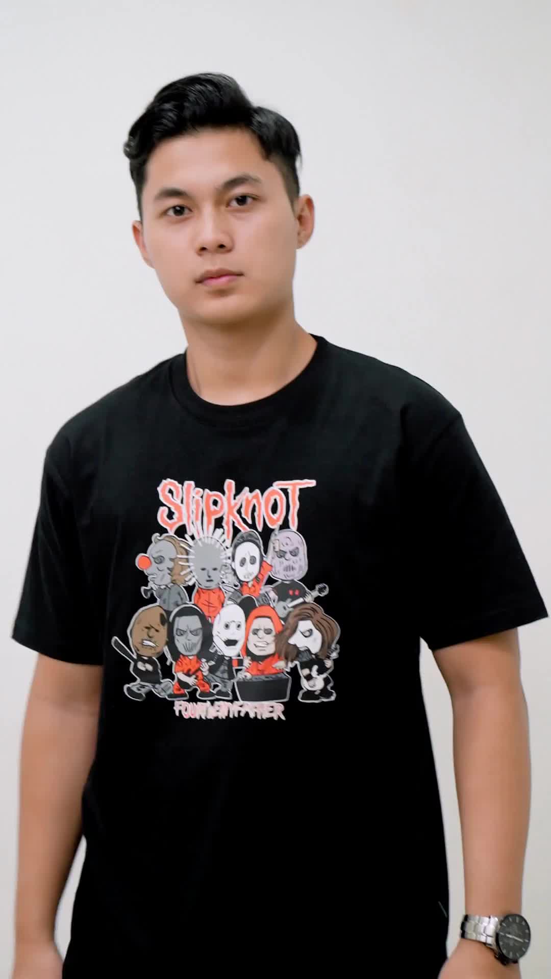 Otsky X 420Father Kaos Pria Logo Slipknot Black X T0005 Cotton 24s