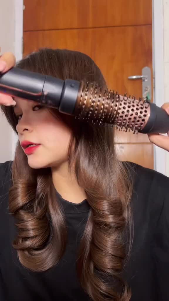 NIMMU Catok Bursh Hairdry Hot Blow Styler / Thermal Brush /Catokan Curly / Catokan Rambut Curly / Blower Comb / Catok Sisir Blow Elektrik Tourmaline M-J808 Straightener