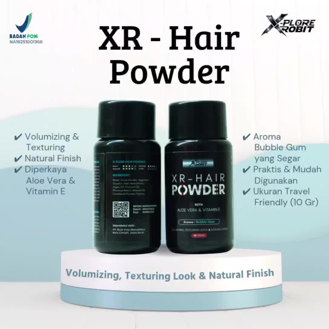 Hair Powder BPOM and X-Plore Hair Powder Plus Aloe Vera + Vitamin E Bedak Rambut Hairstyling Matte Finish Pomade anti  Lepek