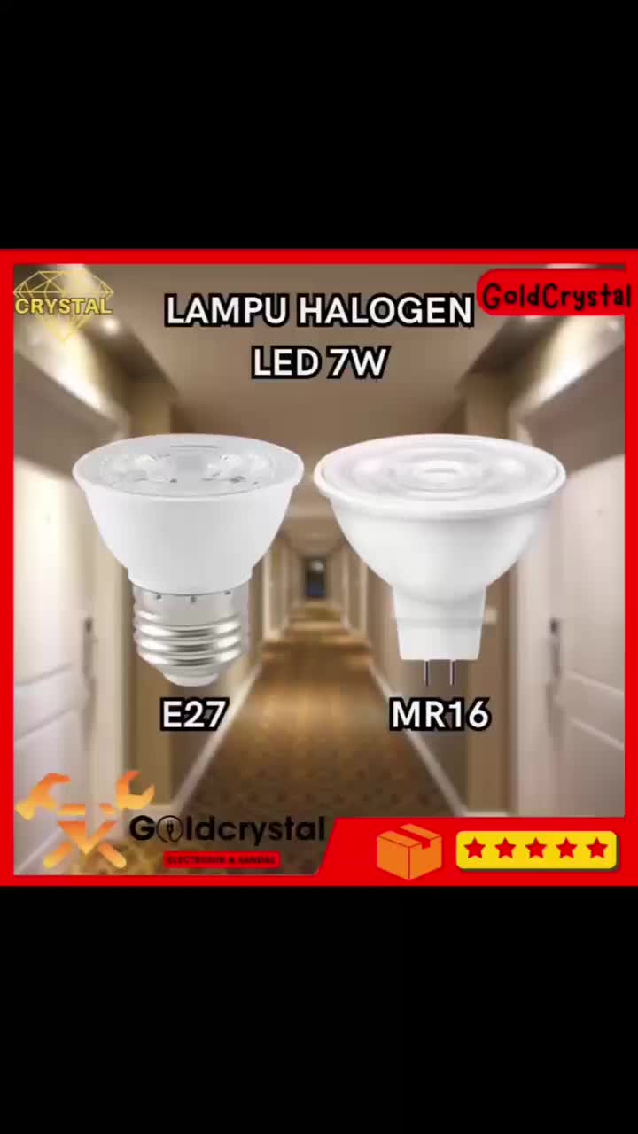 SIVITECH Lampu Halogen Spotlight LED 7W E27 MR16 COB Sorot Kuning Putih 3000K 6500K 500-600Lm AC 220V Non Dimmable Metal White