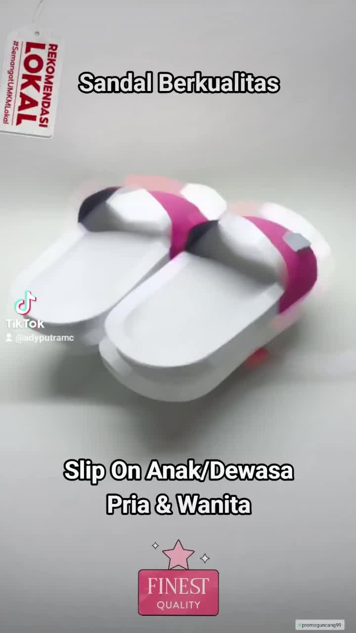 6–12 Sandal Slip On DistroReal Anak Pria Wanita - Bahan Webbing & Insole Eva - Sizes 26-43 - Hak Rendah 1-3 cm - Fashion Kualitas No. 1 sol karet hak rendah (1-3 cm) selop