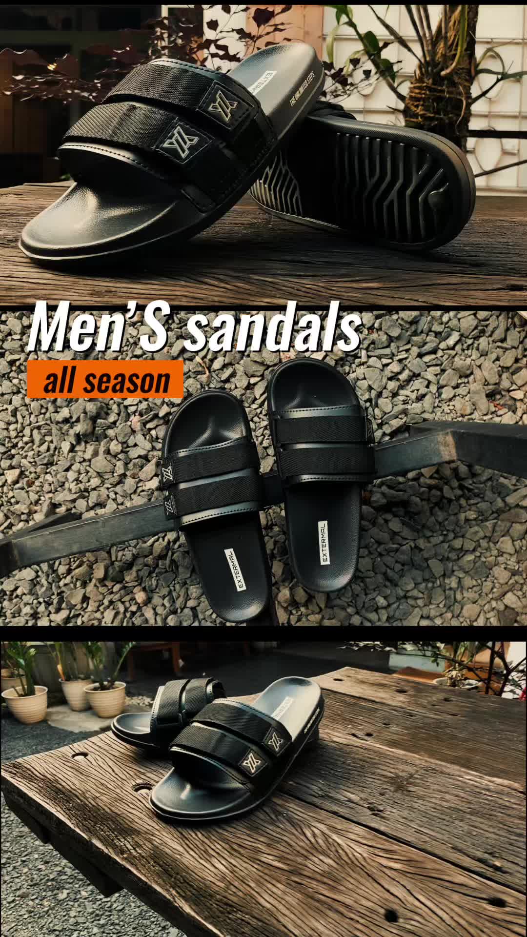 Extermal - Sendal Slide sandal Selop Slip On Pria Terbaru Kekinian Ex022 Luar Ruang Karet