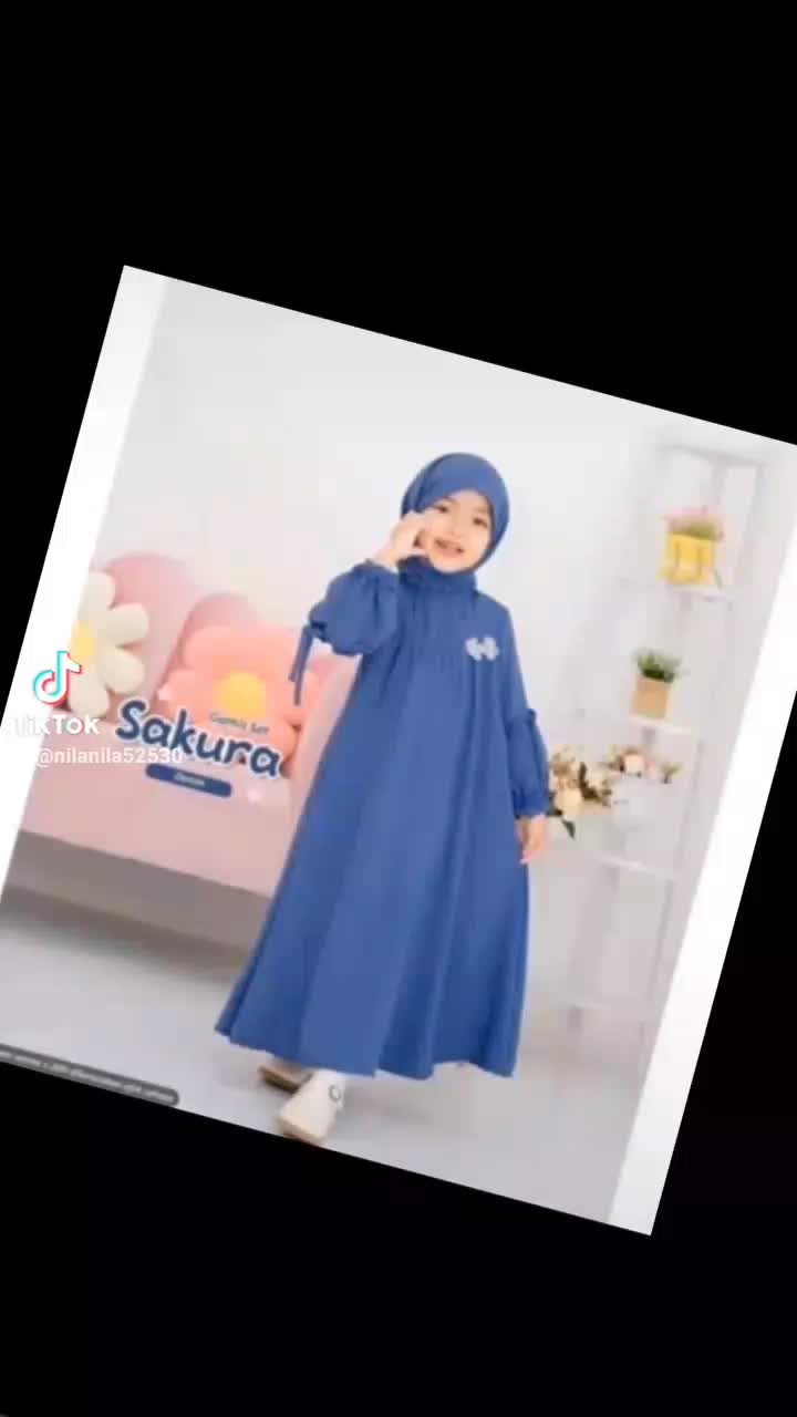 dres sakura anak  tanpa kerudung usia 3 sampay 6 tahun Cewek Gaun Perempuan