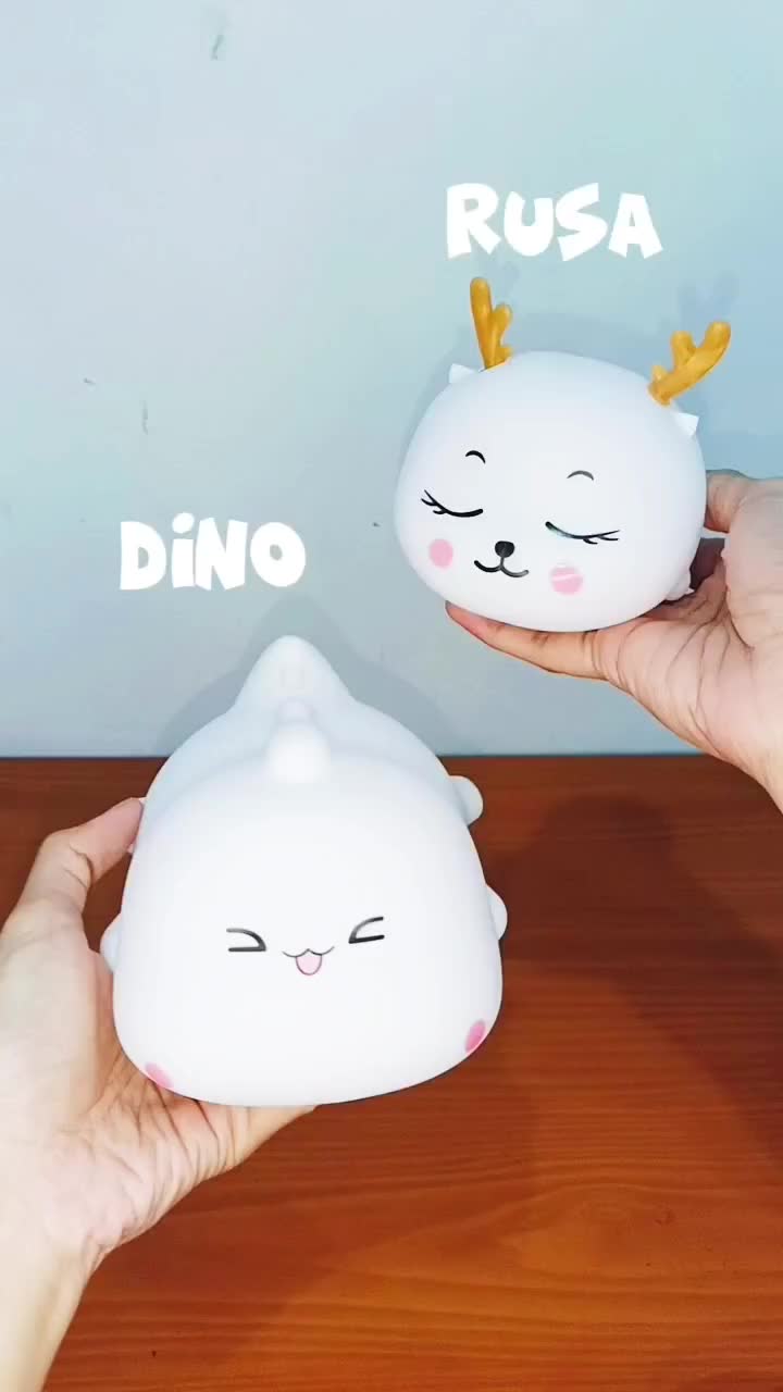 Lampu Tidur Silicone Dino Lamp Touch LED Kucing Lampu Tidur Silikon Nailong Lampu Squisy Panda