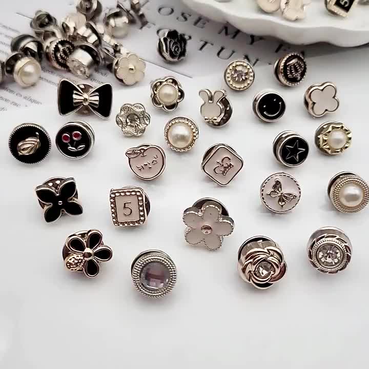10 potong /set kancing anti-slip mutiara bros tak terlihat Kencangkan peniti aksesoris dada Clip pin