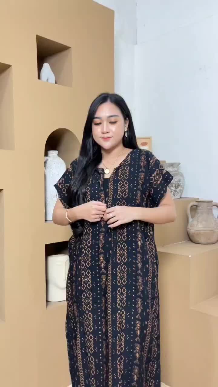 Daster Lowo Jumbo Busui Rayon Wanita Nyaman Fit XXL Resleting Depan