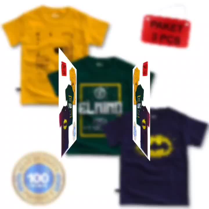 Paket 3 pcs kaos distro anak laki laki dan perempuan usia 3,5-14 tahun bahan katun combad 30s Combed Cotton baju