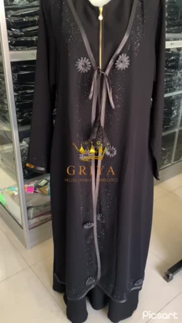 GAMIS AURORA BASIC EXCLUSIVE | ABAYA HITAM ELEGAN BY GMT