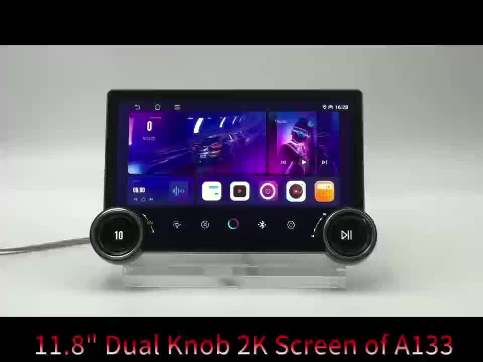 kenop tunggal/ganda navigasi mobil universal system Prosesor 8 inti 4G+64G  Carplay Android auto resolusi tinggi 2K QLED Screen 10.1/11.8 Inch Car Android  Navigasi Untuk  head unit android car play /  Gps Navigasi Mobil