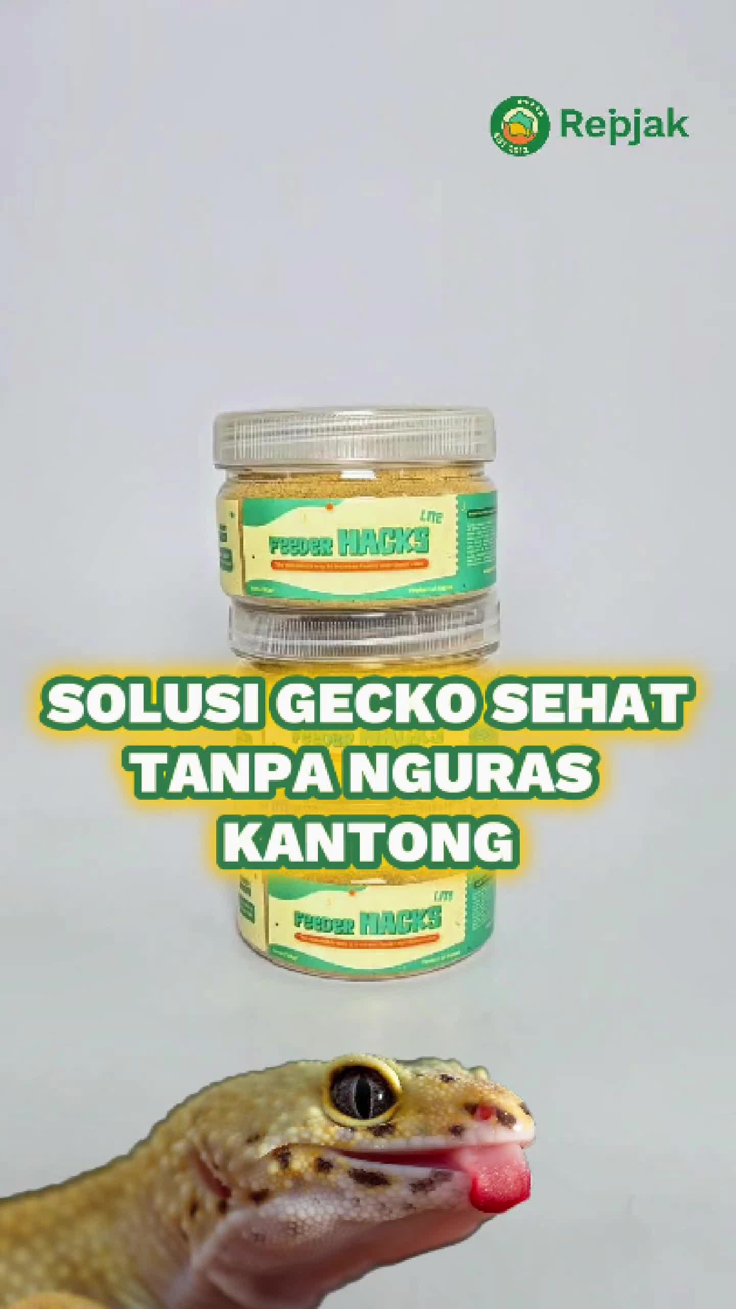 Feeder HACKS Lite | Gutload Murah Serangga Ulat Jangkrik | Leopard Gecko | Bearded Dragon | Pacman | Pixie | Kadal Reptil Vitamin Suplemen Supplement| RepJak