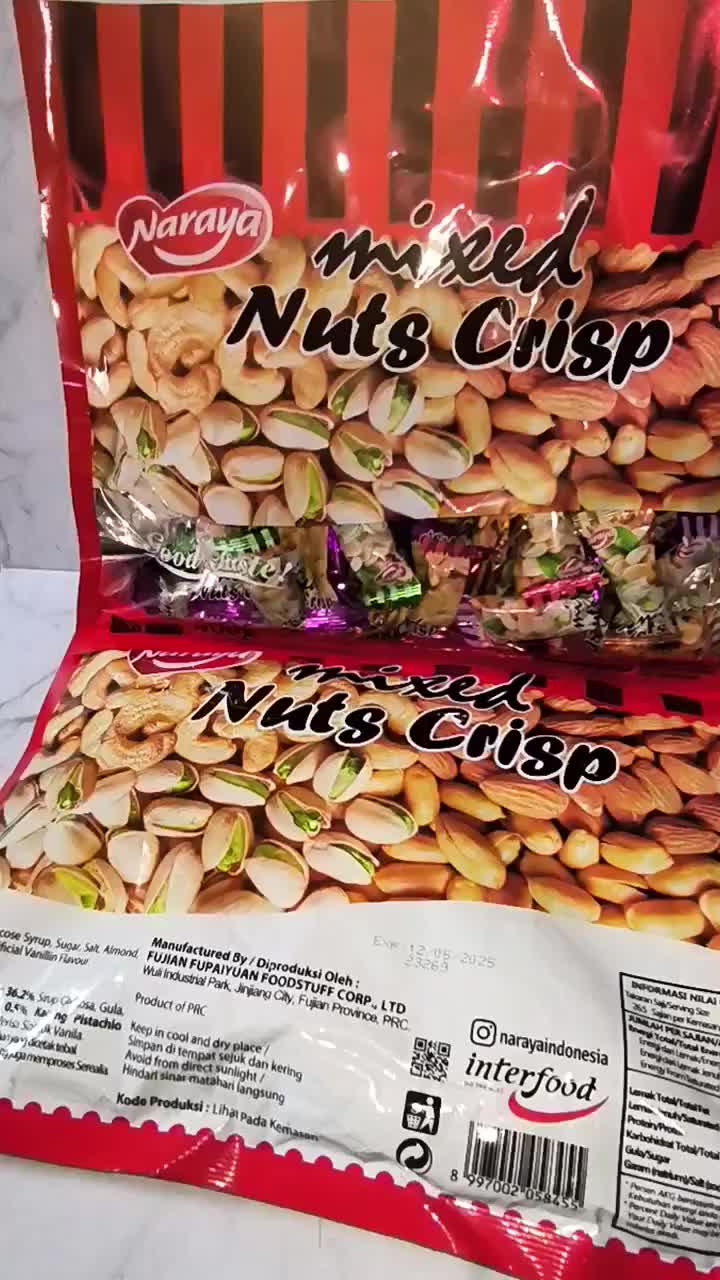 Naraya Mixed Nuts Crisp 400 Gram Halal | Tingting Kacang Panggang Crispy Renyah | Permen Kacang Ting Ting Enting Gepuk Snack Camilan Food Kering