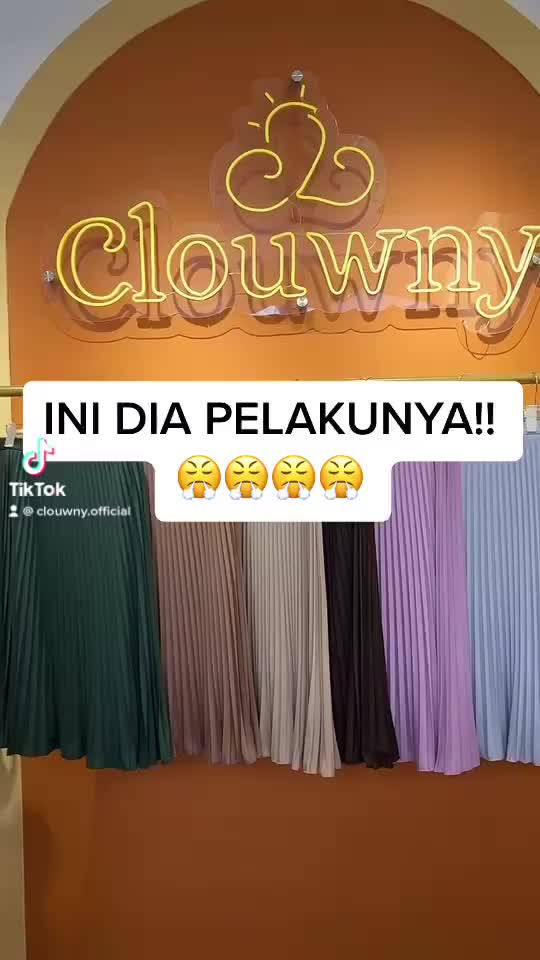 Clouwny Rok Plisket Kantor Wanita Vamos Midi Pleat Skirt Plisket Pendek Casual Panjang Mini premium