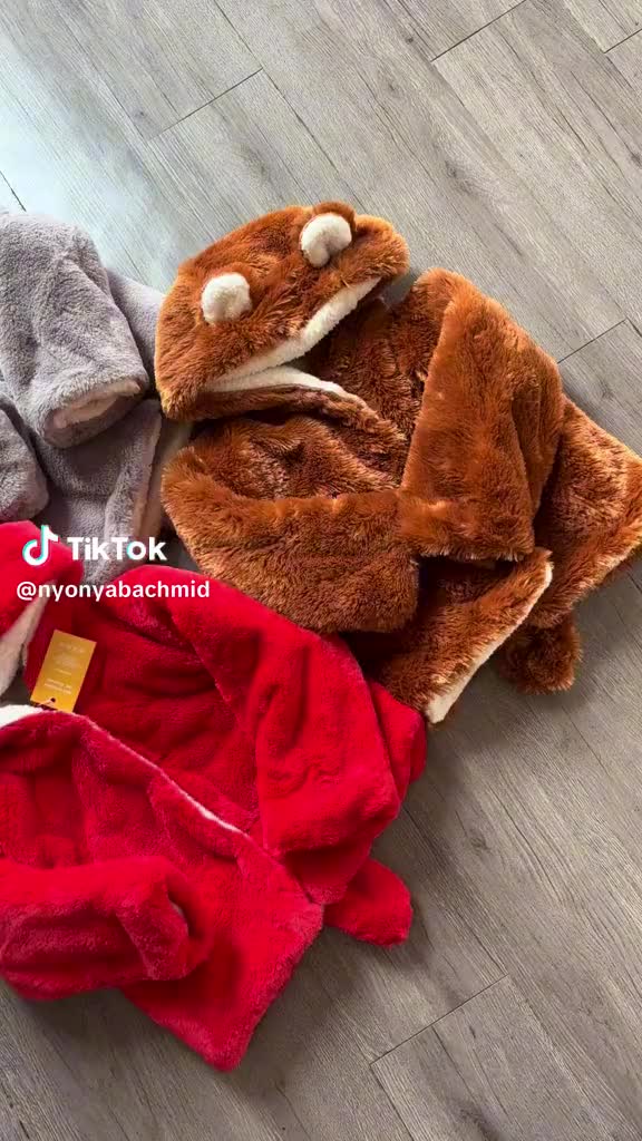 Jaket Mantel Anak Perempuan Laki-Laki Rubah Lengan Panjang Bahan Tebal Fashion Anak