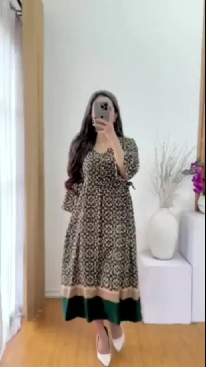 Daster Chibi Jumbo Motif Terbaru Lengan 3/4 Bahan Rayon Tebal Dress Ibu Hamil Bisa Buat Busui Wanita Bumil