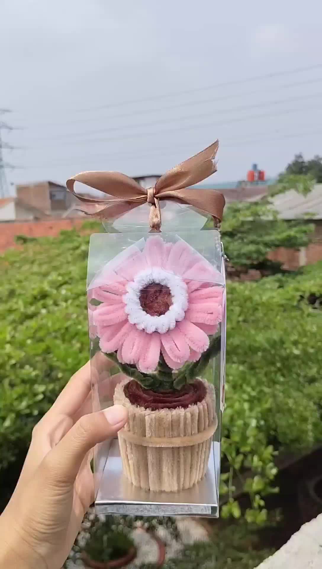 bunga kawat bulu garbera/pipe cleaner flowers