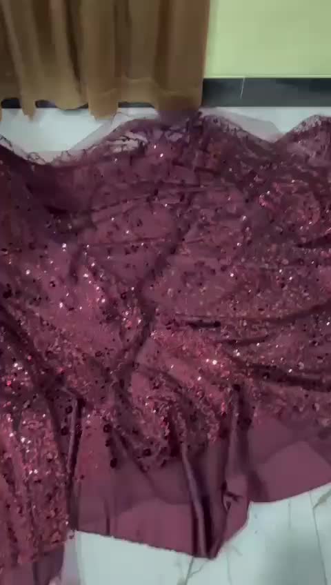 Kain Tille Tulle Payet Sequin Akar Rambat Jupiter/ Tile Tule Payet Rambat Full Payet Sequin