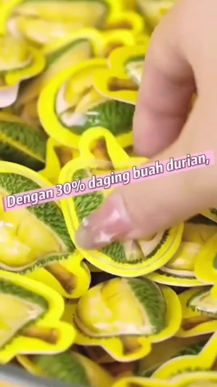【Harga grosir 】 Permen Susu Durian 3D Kreatif  Durian Bantal Emas Thailand  Rasa Durian yang Kaya  Camilan Ledakan Netflix    Setiap permen memiliki berat 6g, dibungkus satu per satu
