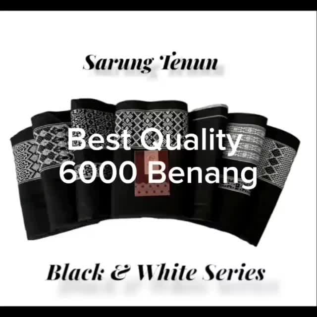 Sarung Tenun Hitam Polos Motif Dobby Sabuk