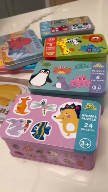 Duoqu Puzzle 1 2 3 tahun Games 6 Pattern | Puzzel Tinbox 6 In 1 | Mainan Edukasi Anak Balita Bayi