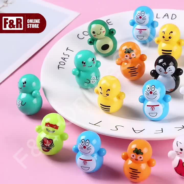 Mainan Boneka Goyang Mini Mainan Anak Thumbler Stress Relief Toy Mainan Bayi Tumbler Karakter Hewan Lucu