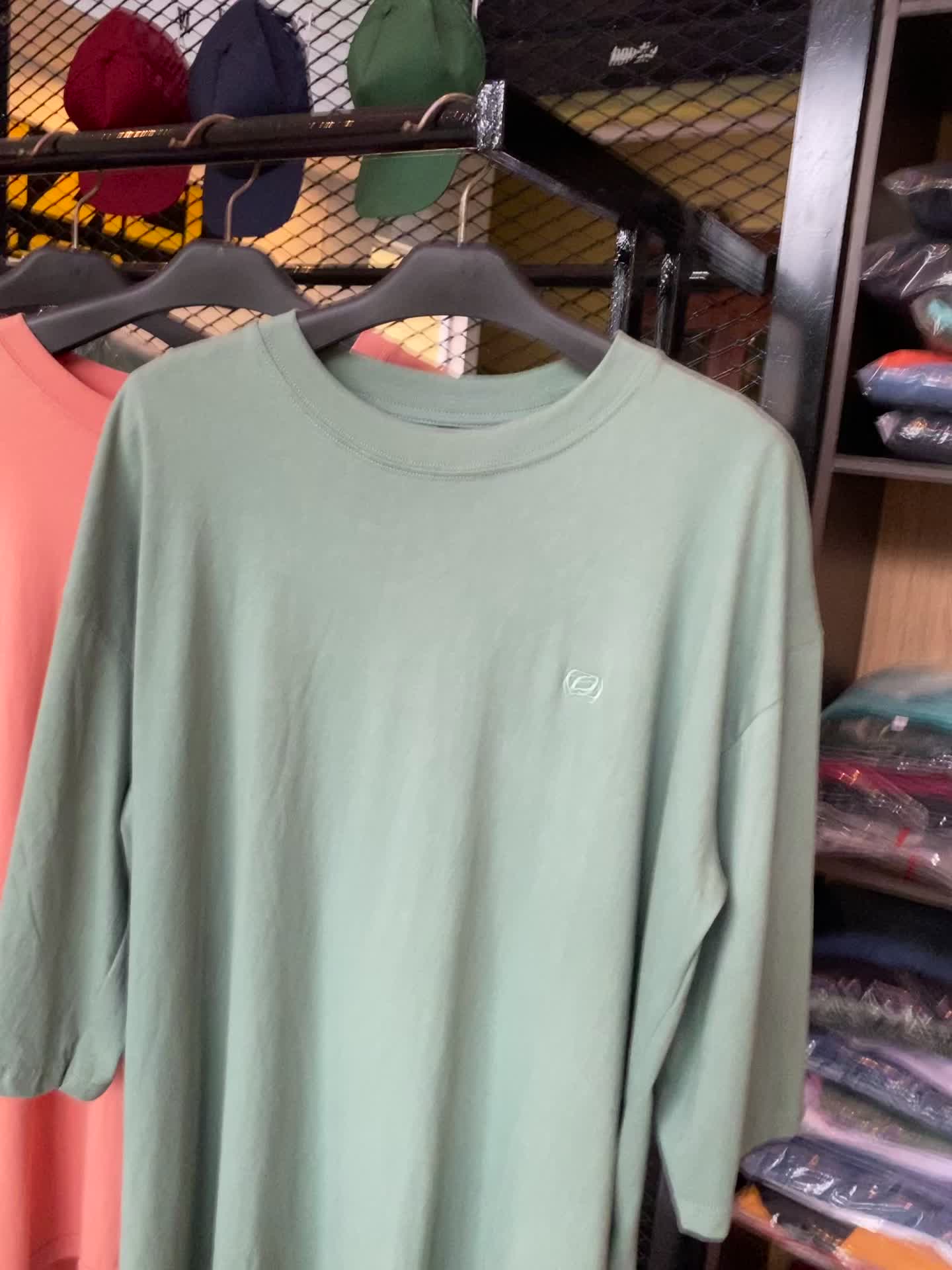 Atasan Kaos Oversize 3/4 bahan katun combed 30s bahan lembut belah samping Polos Wanita Panjang Baju Basic Pendek Rib